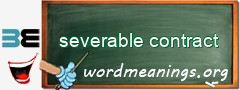 WordMeaning blackboard for severable contract